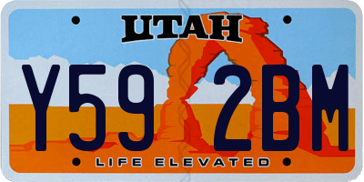 UT license plate Y592BM