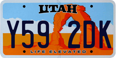 UT license plate Y592DK