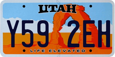 UT license plate Y592EH