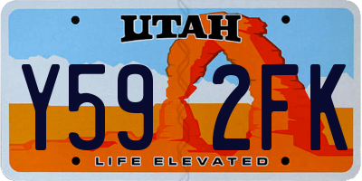 UT license plate Y592FK