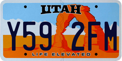 UT license plate Y592FM