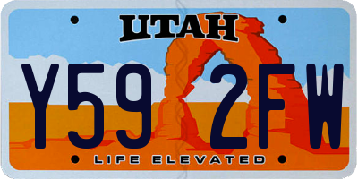 UT license plate Y592FW