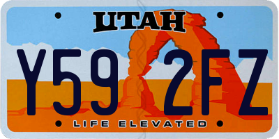 UT license plate Y592FZ