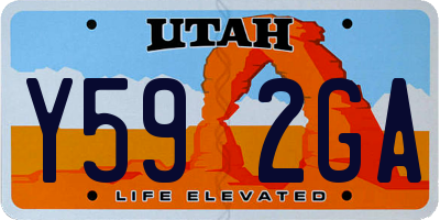 UT license plate Y592GA