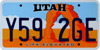 UT license plate Y592GE