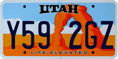 UT license plate Y592GZ