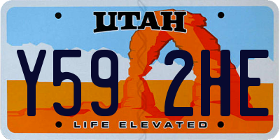UT license plate Y592HE