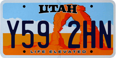 UT license plate Y592HN