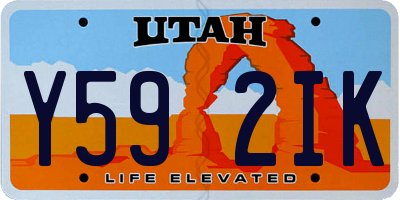 UT license plate Y592IK