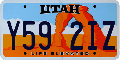 UT license plate Y592IZ