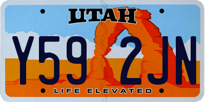 UT license plate Y592JN