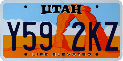 UT license plate Y592KZ
