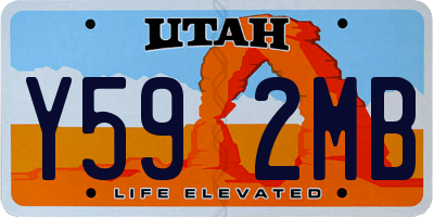 UT license plate Y592MB