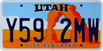 UT license plate Y592MW