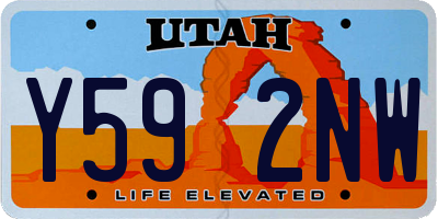 UT license plate Y592NW