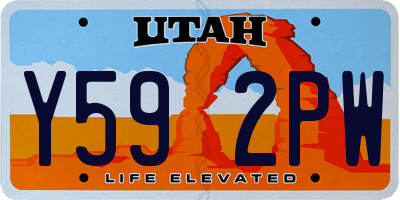 UT license plate Y592PW