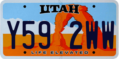 UT license plate Y592WW