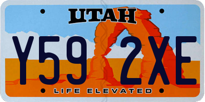 UT license plate Y592XE