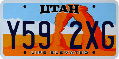 UT license plate Y592XG