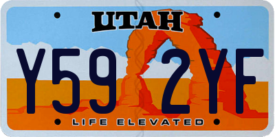 UT license plate Y592YF