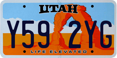 UT license plate Y592YG