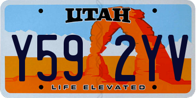 UT license plate Y592YV