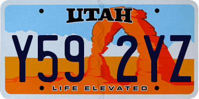 UT license plate Y592YZ