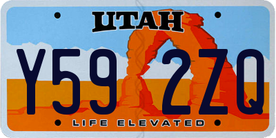 UT license plate Y592ZQ