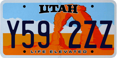 UT license plate Y592ZZ