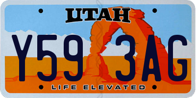UT license plate Y593AG
