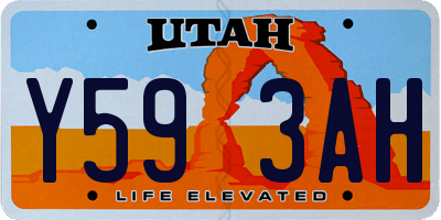 UT license plate Y593AH