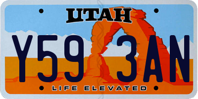 UT license plate Y593AN