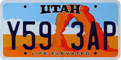 UT license plate Y593AP