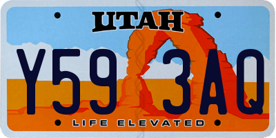 UT license plate Y593AQ
