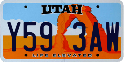 UT license plate Y593AW