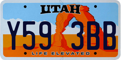 UT license plate Y593BB