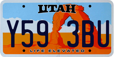 UT license plate Y593BU