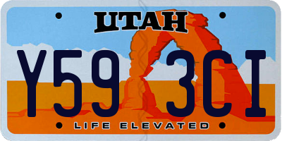 UT license plate Y593CI
