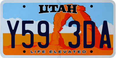 UT license plate Y593DA