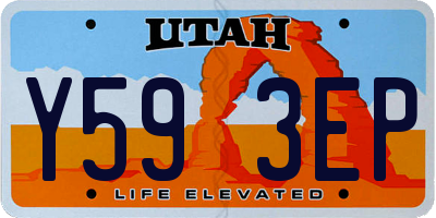 UT license plate Y593EP
