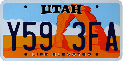 UT license plate Y593FA