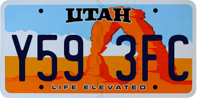 UT license plate Y593FC
