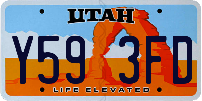 UT license plate Y593FD