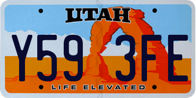 UT license plate Y593FE