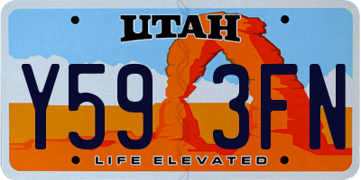 UT license plate Y593FN