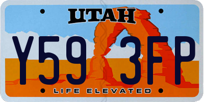 UT license plate Y593FP
