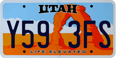 UT license plate Y593FS
