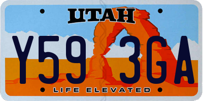 UT license plate Y593GA
