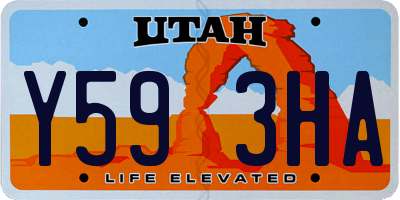 UT license plate Y593HA