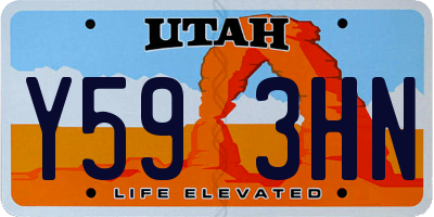 UT license plate Y593HN